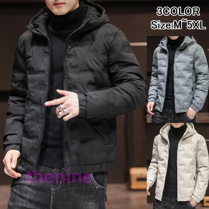 大人の魅力中綿ジャケットメンズコートアウターフード付き防風防寒着厚キルティングジャケット冬物冬アウター
