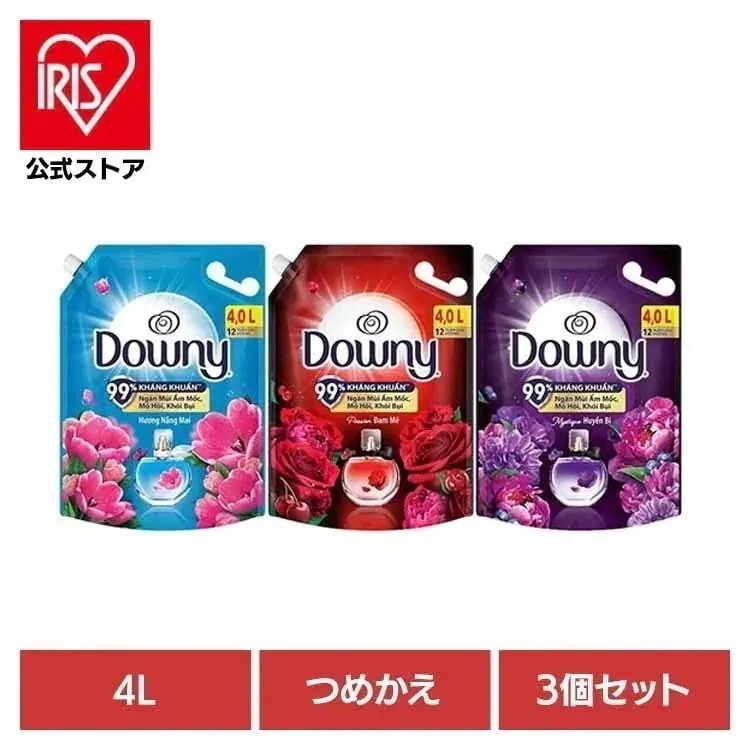 柔軟剤 洗濯用洗剤 【3個セット】アジアンダウニー 4L P&G D
