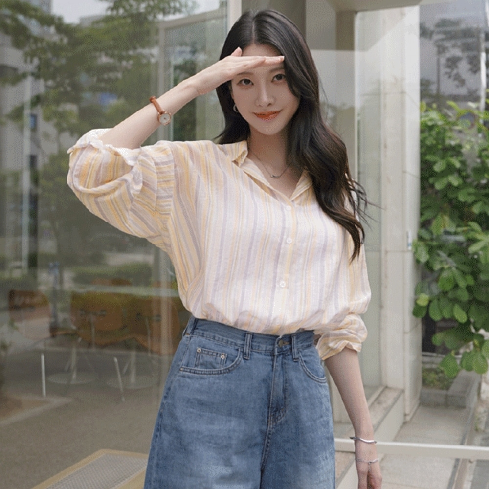 クリック앤ファニー クールディート ストライプシャツ モデル名