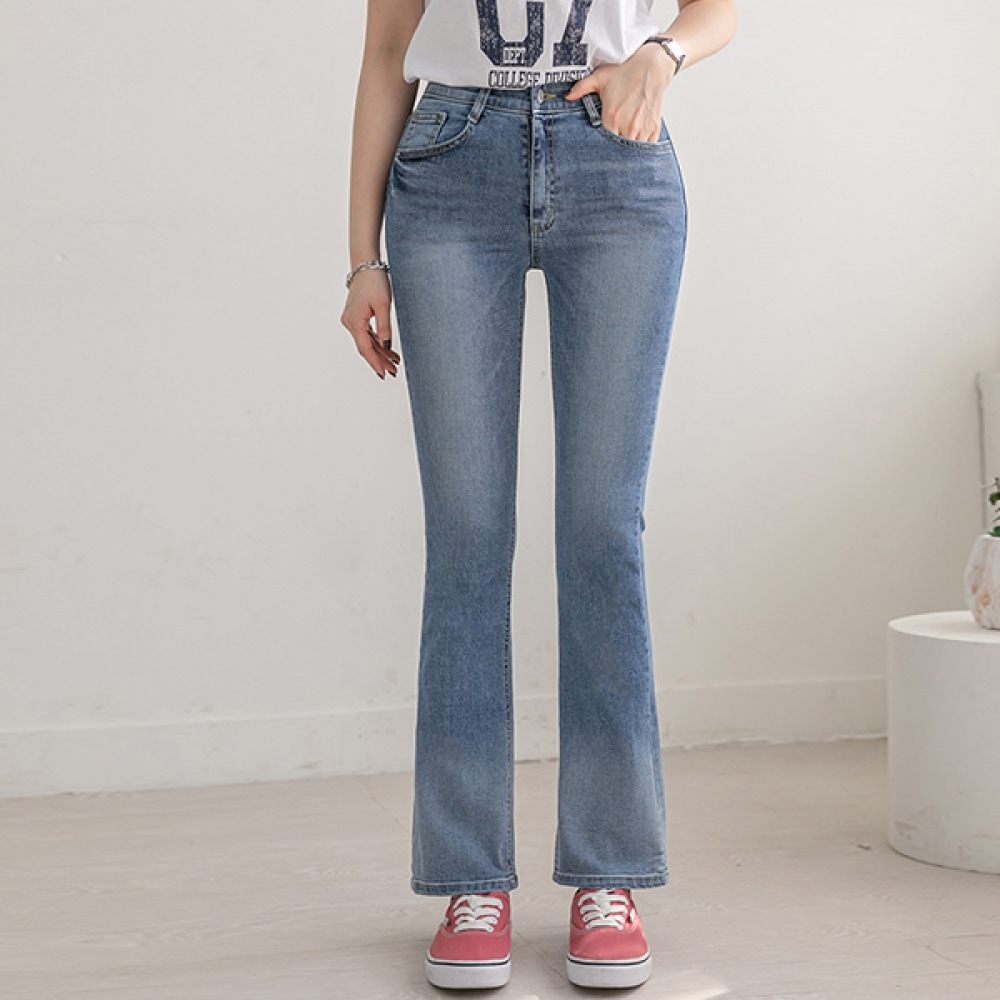 (ナーク21) (S~3XL) ヒドゥンバンディングブーツカットデニムパンツ DM31-P-71