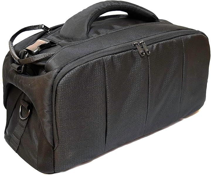 業務用 ビデオカメラ 天体望遠鏡 望遠レンズ プロ カメラマン２WAY ソフトバッグ 一眼レフ 対応 中仕切り クッション 付き 黒 ブラック(黒)