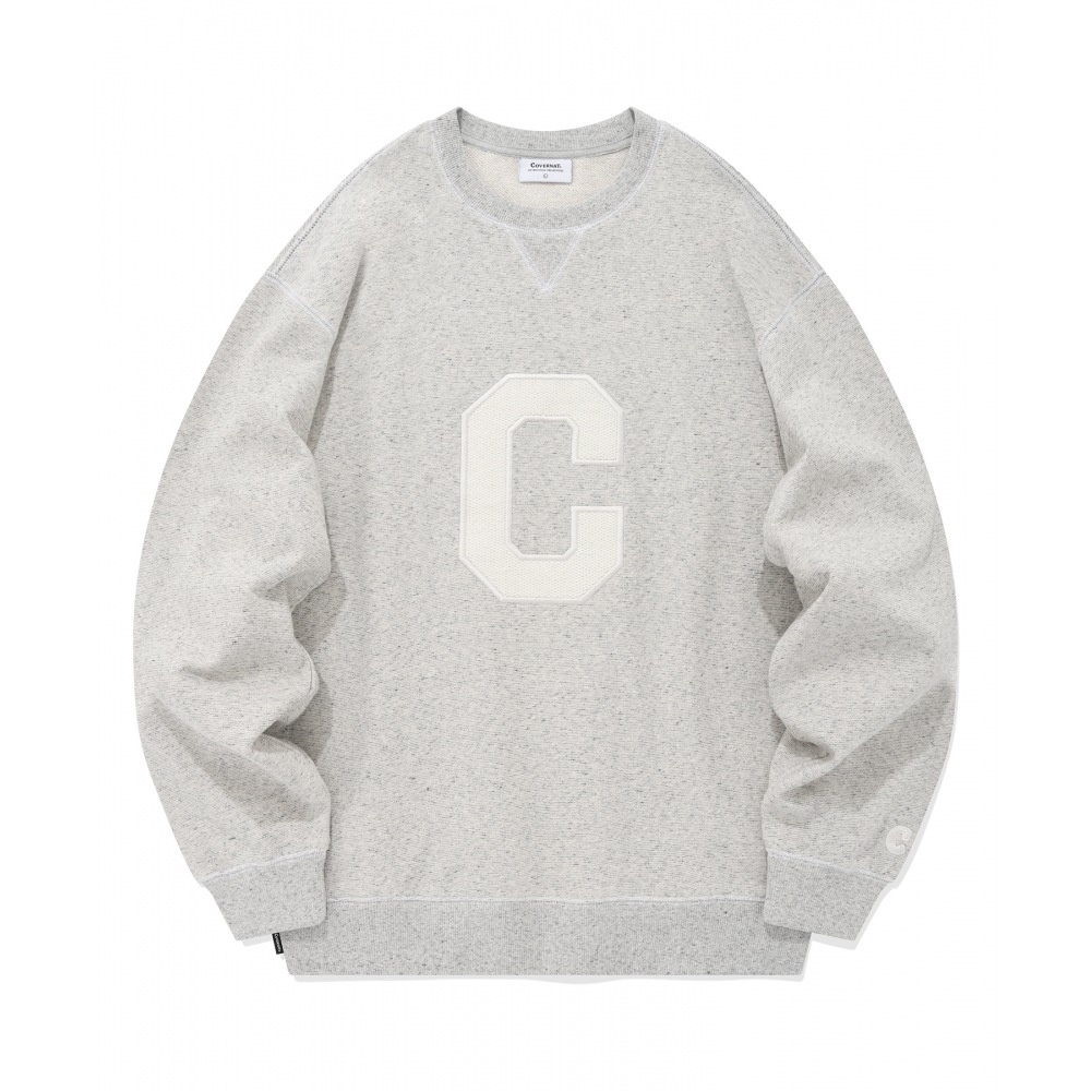 COVERNAT デュアルメランジCロゴマンツーマンヘッダーグレー