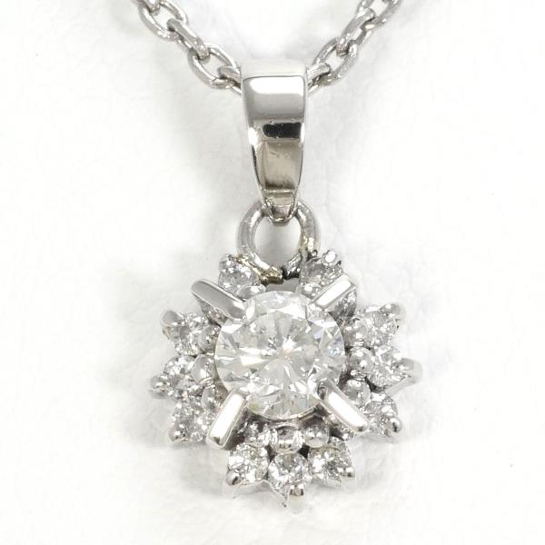 PT900 プラチナ PT850 ネックレス ダイヤ 0.22 0.11 鑑定書 ジュエリー 中古