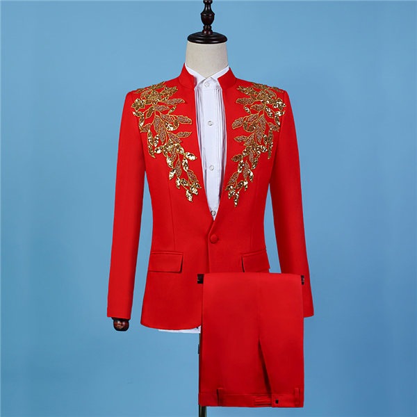 パーティースーツ タキシード 赤 男性用スーツ メンズ スーツ 大会 結婚式 演奏会 指揮者用 演出服 王子様 ステージ衣装 カラオケ 大きいサイズ 舞台衣装 演劇オペラ声楽 礼服 紳士 男性用 コス