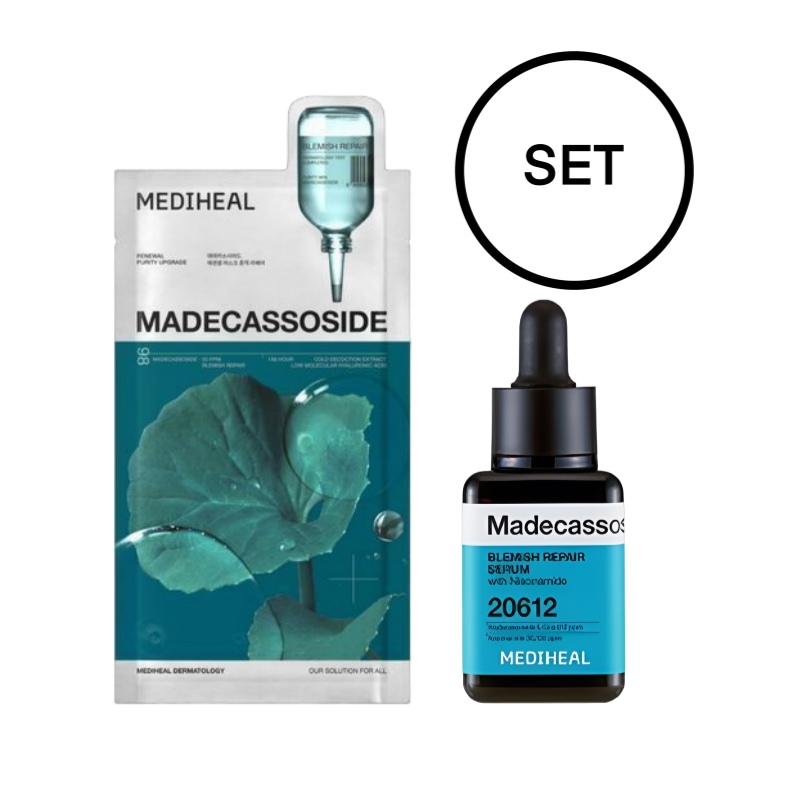[SET] マデカソサイド 跡 リペア セラム 40ml + マデカソサイド エッセンシャル マスクパック 10枚