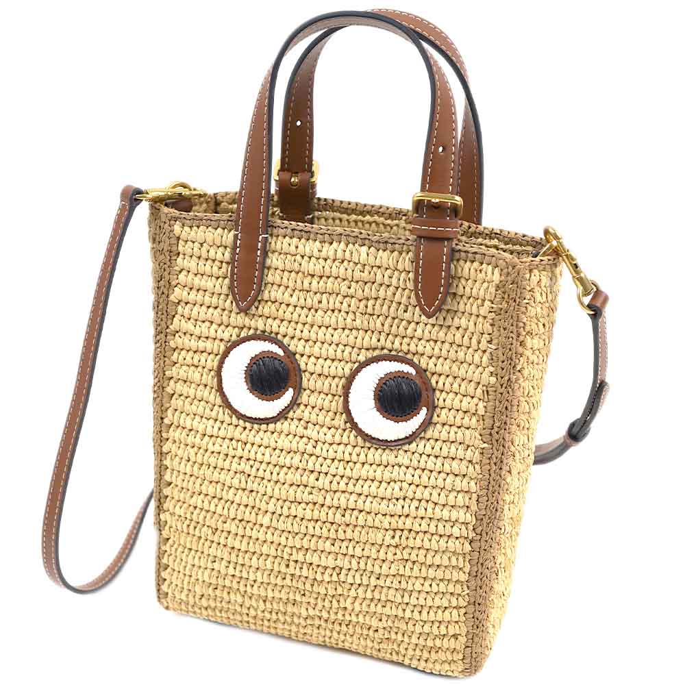 アニヤハインドマーチ ショルダーバッグ ハンドバッグ トートバッグ かごバッグ NATURAL EYES N/S MINI TOTE BAG ANYA HINDMARCH 5050925189057