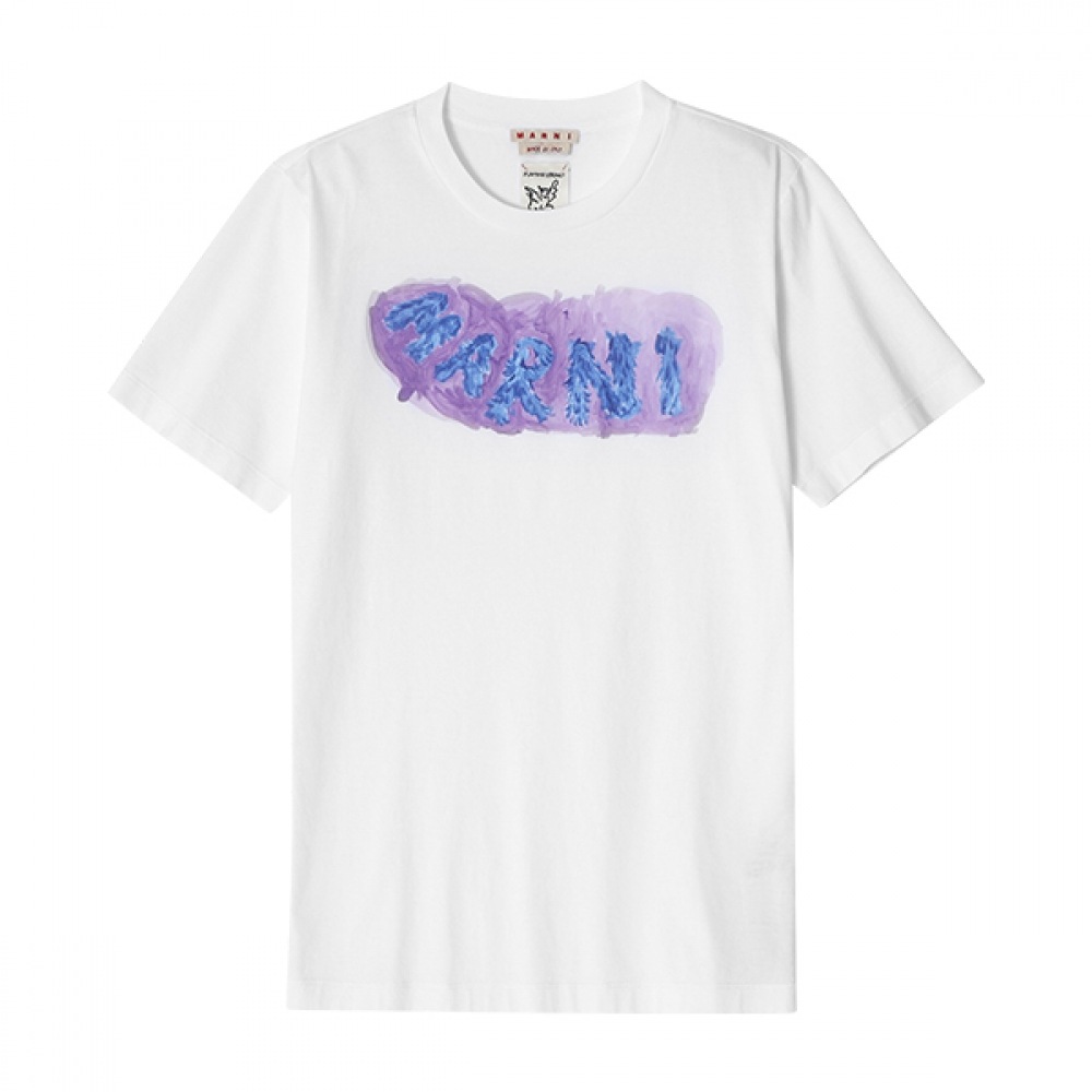 Marni HUMU0198PB USCV02 HMW01 グラフィックロゴメンズショートスリーブ T シャツ