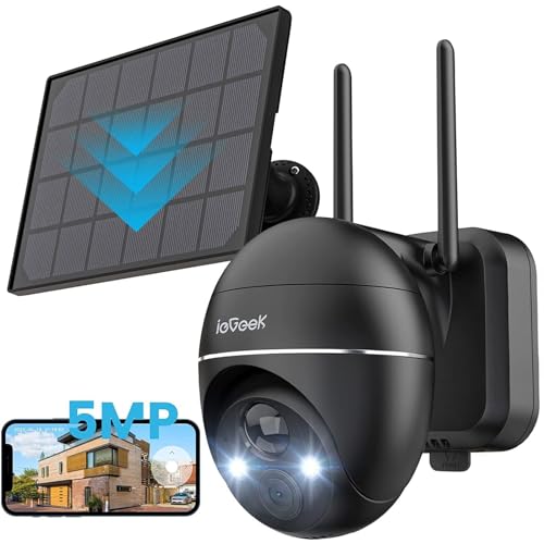 【2025最新5MPメンテナンスフリー】 ieGeek 防犯カメラ 屋外 ソーラー 防犯カメラ ワイヤレス 屋外 500万カラー夜間撮影 監視カメラ 屋外 ソーラー PIR人体検知 電源不要 玄関カメ