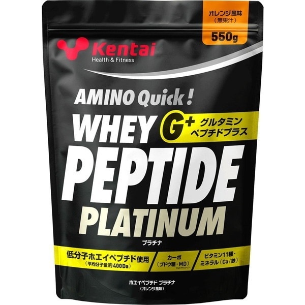 Kentai ホエイペプチド プラチナ グルタミンペプチドプラス オレンジ風味 550g K5110