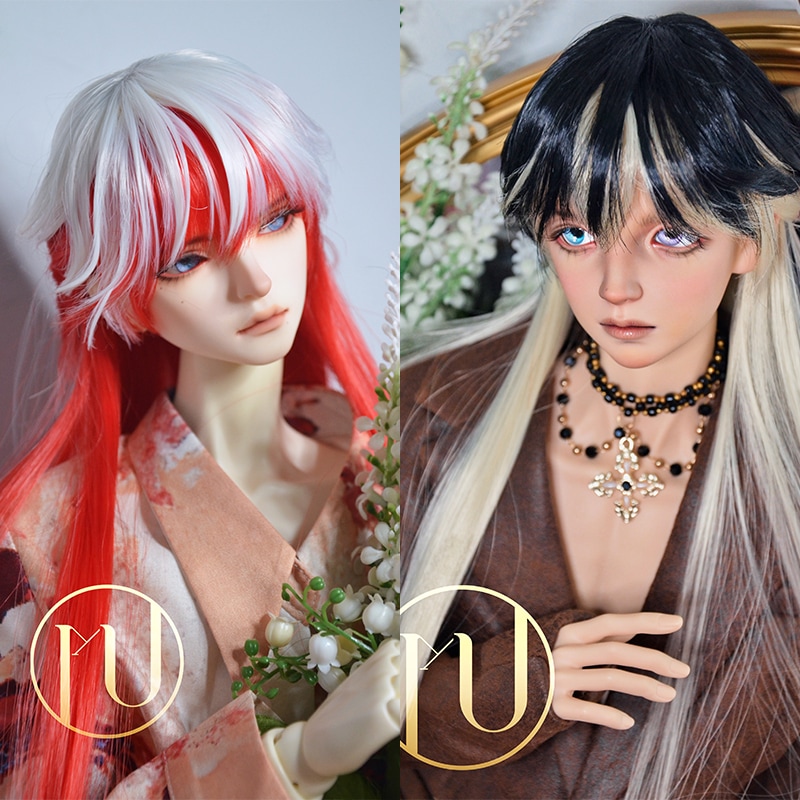 BJD ドールウィッグ 配色 ロング前髪 SD/小顔SD/MSDサイズ球体関節人形用ウィッグ