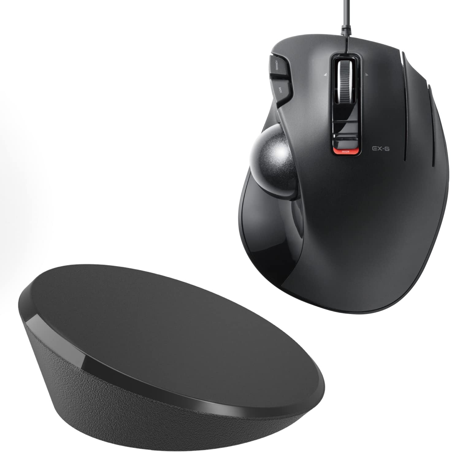 【傾斜調整ディスクパッドセット】 エレコム マウス 有線 トラックボール 6ボタン ブラック M-XT3URBK