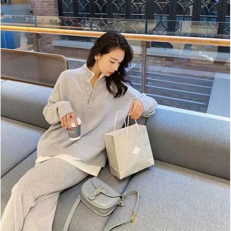 ニット 上下セット セーター＋ワイドパンツ レディース セットアップ