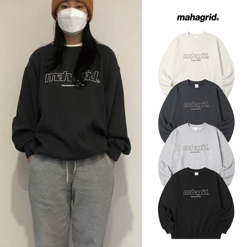 [MAHAGRID] MG2BSMM481A THIRD LOGO CREWNECK マハグリッド スウェッ 長袖 シンプル Tシャツ レディース メンズ 韓国ファッション 4,996円