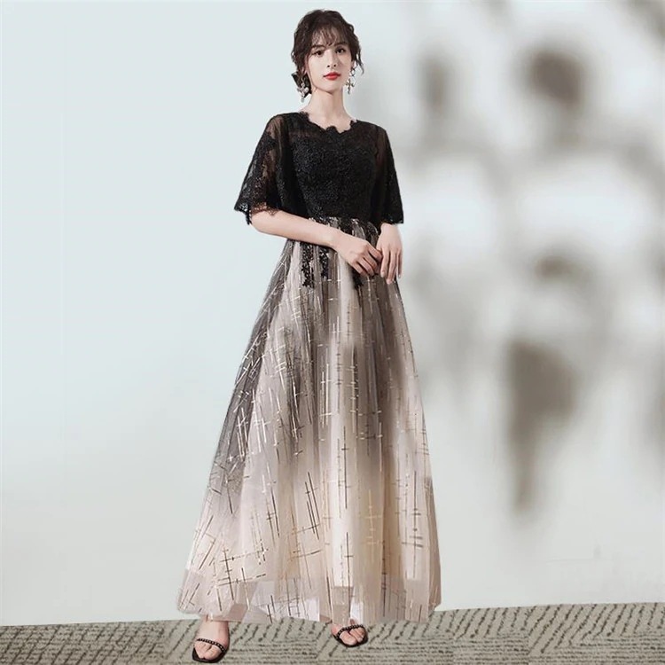 パーティードレス ワンピース イブニングドレス レディース ドレス ロングワンピース チュールスカート フレアワンピース ロング丈
