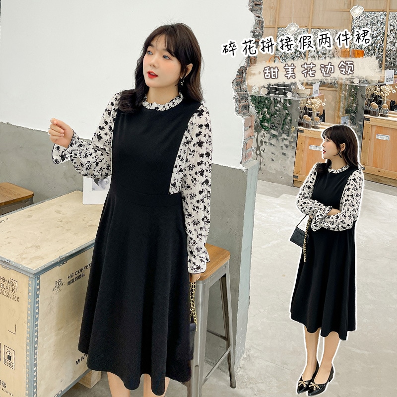 春夏韓国 カーディガン 長袖 ワンピース 大きいサイズ レディース ロング きれいめ 花柄 着痩せ