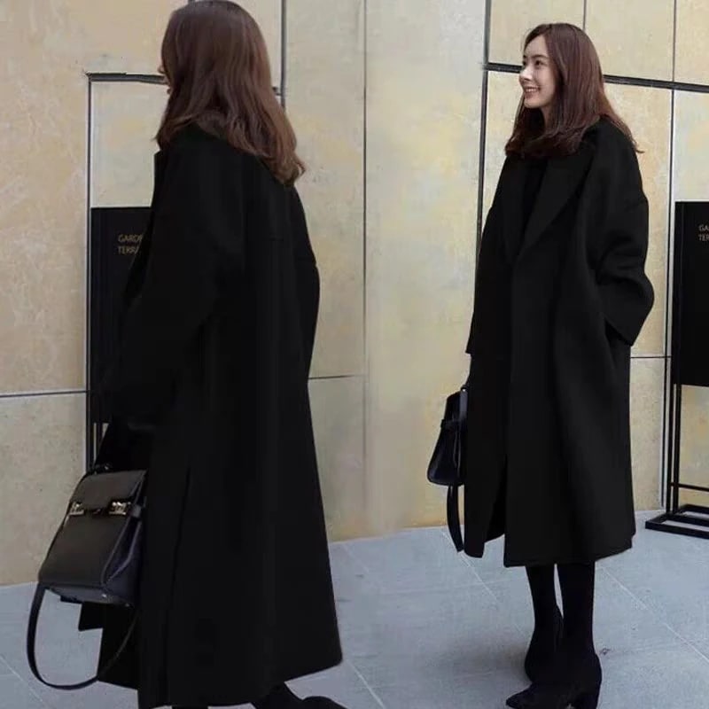 高級な質感 チェスター コート アウター 上着 防寒 ゆったり 秋冬の新作ツイードコート厚手オーバー 韓国版ラシャコートレディースコートゆったりミディアムレディース