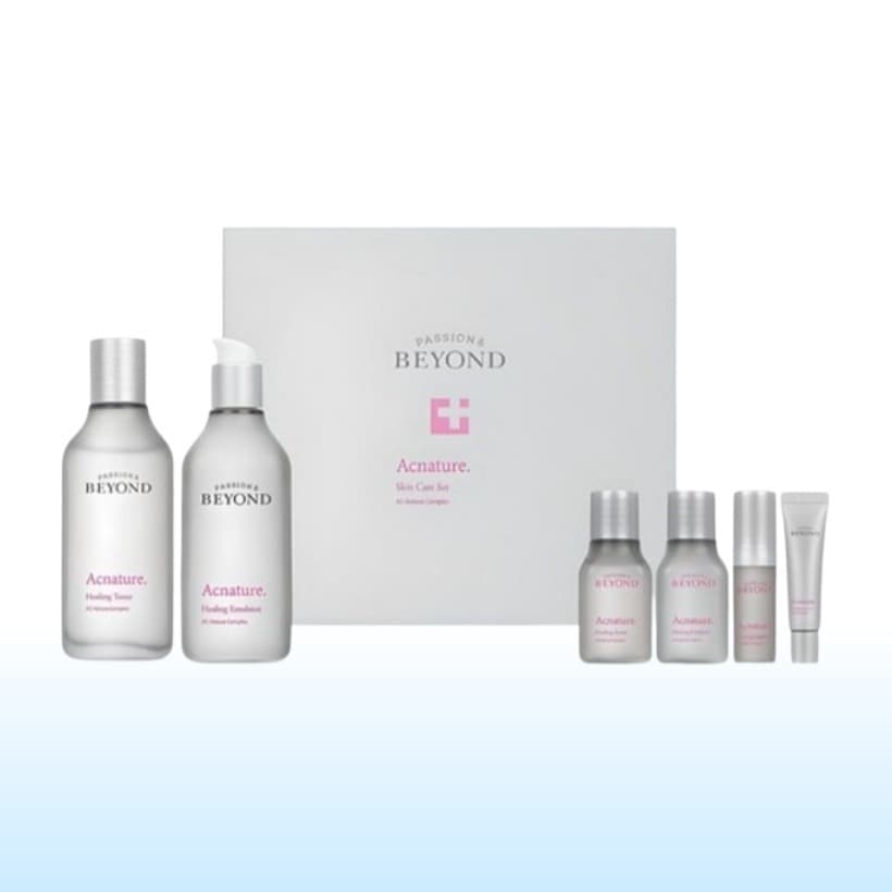 [肌鎮静 スキンケア 企画セット 韓国人気] アクネイチャー ヒーリング 基礎2種 (トナー150ml+35ml + エマルジョン120ml+35ml + エッセンス5ml + スポットジェル6ml) 6,006円