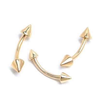 ボディピアス 14金 バナナバーベル 16G カーブバーベル コーン 本物 K14 定番 16ゲージ 耳 軟骨 ロック 口 眉 アイブロウ ニッケルフリー 両方ネジ式 高級 褒美 14k-mbnc16