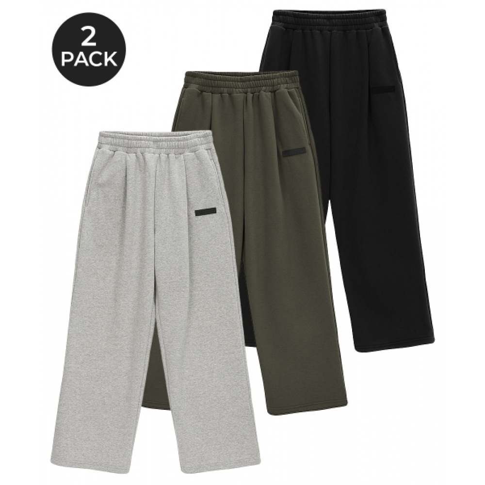 アーバネージ [2パック] スタンダードワンタックワイドスウェットパンツ (3COLOR)