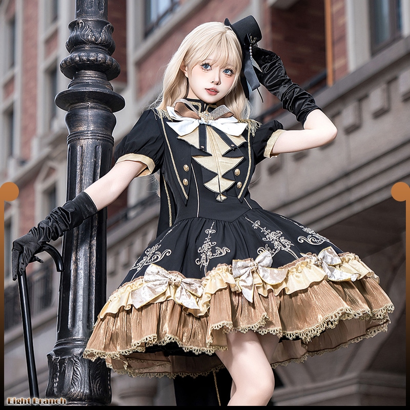 大人気激安！！！新金の誓い/正規版/コスプレ/オリジナルロリータop半袖ワンピース春夏秋