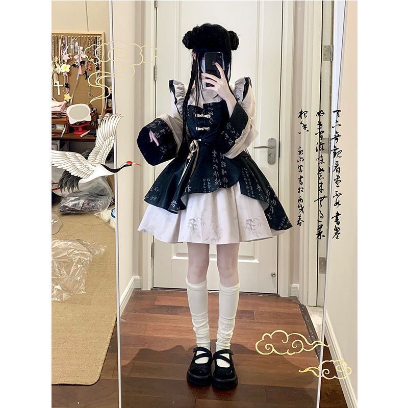 ロリータ 二次元 オリジナル 可愛らしい 改良チャイナドレスロリータOPワンピース