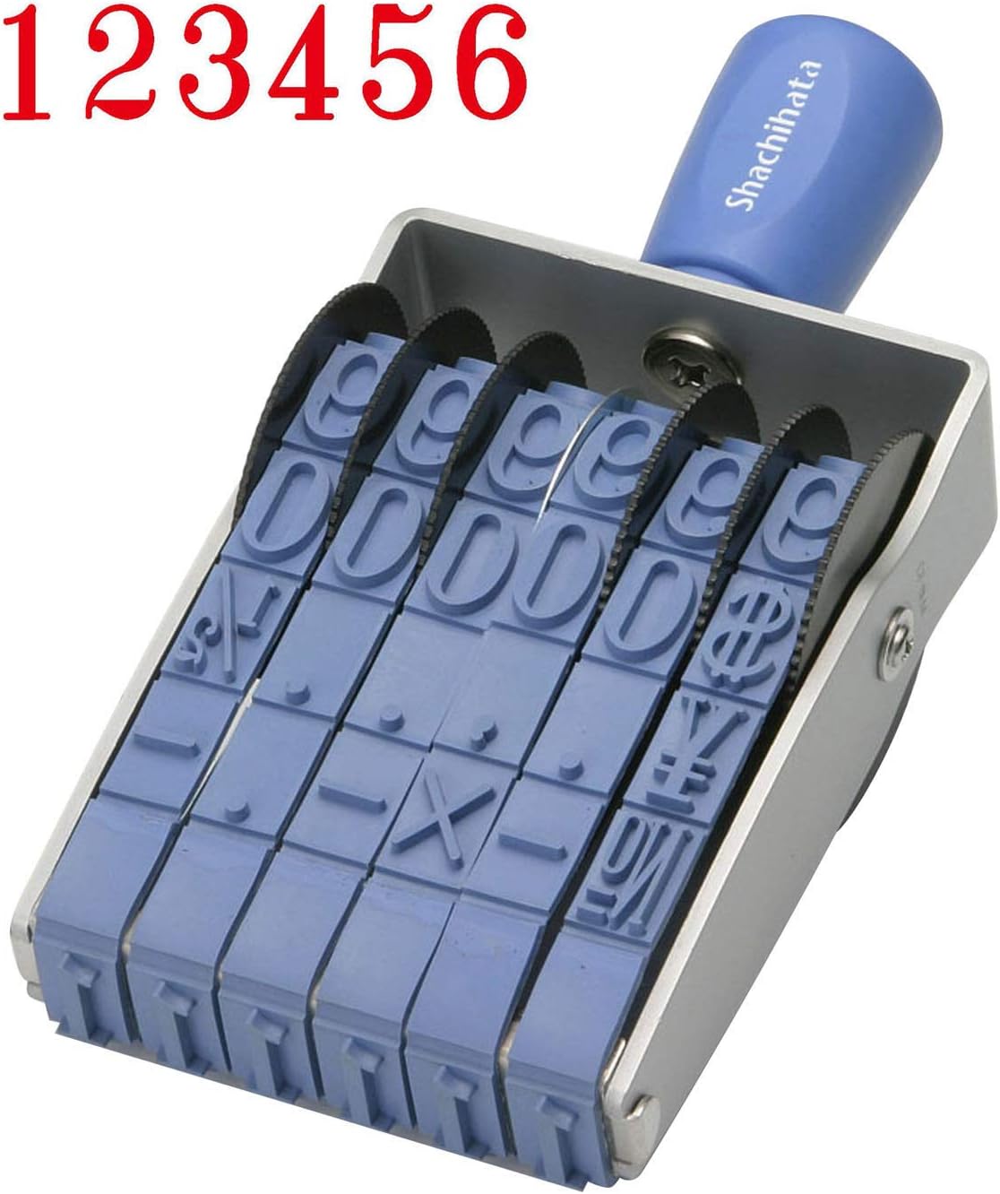 シャチハタ スタンプ 回転ゴム印 欧文6連 特大号 捺印サイズ 約67×15ミリ 明朝体