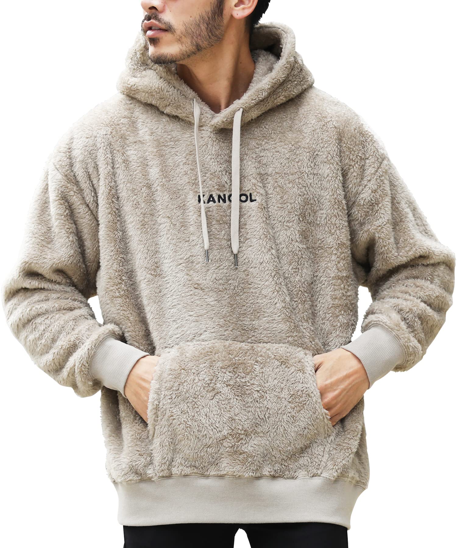 KANGOL(カンゴール)KANGOL ボアプルパーカー M グレージュ