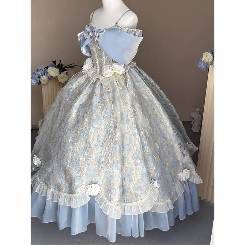 ハイエンドのパレススタイルのセンスを持つワンショルダードレス学生大人のギフトプリンセスロリータスカート