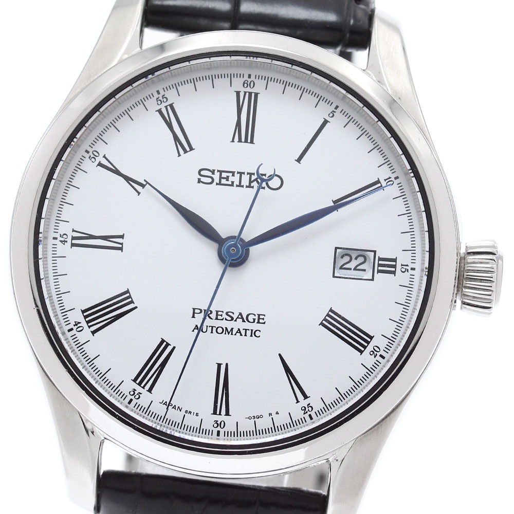 セイコー SEIKO SARX049 プレザージュ デイト 琺瑯文字盤 自動巻き メンズ 箱・保証書付き_874256【中古】