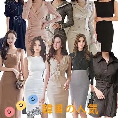 21春秋 韓国ファッションワンピース夏職場のワンピースセクシードレスワンピース最も品質挑战ワンピ