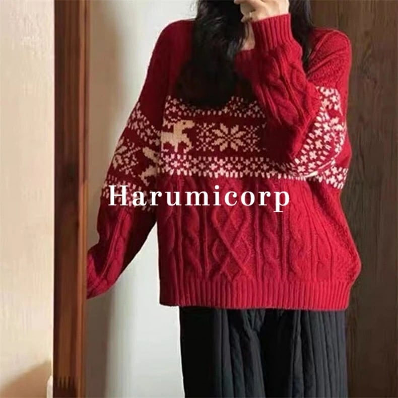 ニット セーター レディース 秋冬 40代 洗える グラデーションレッド トップス 長袖 無地 ウールセーター ラウンドネック ニットウェア 暖かい おしゃれ 可愛い tシャツ カットソー 大人 上品