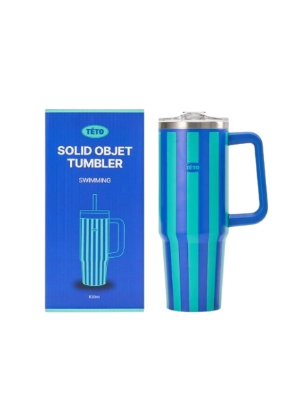 ストライプ スイミングカラー タンブラー 820ml／韓国感性デザイン・大容量・夏気分