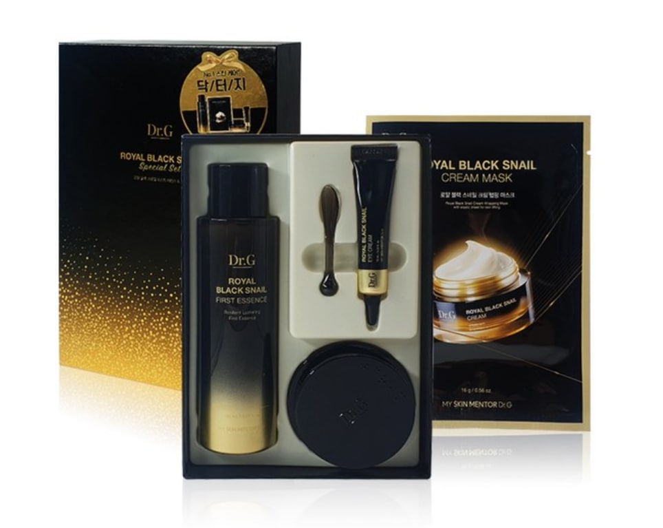 ロイヤル ブラック スネイル スペシャル セット ファーストエッセンス165ml+クリーム50ml+アイクリーム10ml+マスクパック1ea
