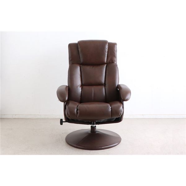 北欧風 パーソナルチェア/リビングチェア ブラウン 幅68cm スチール 合皮/合成皮革 デンバー 組立品