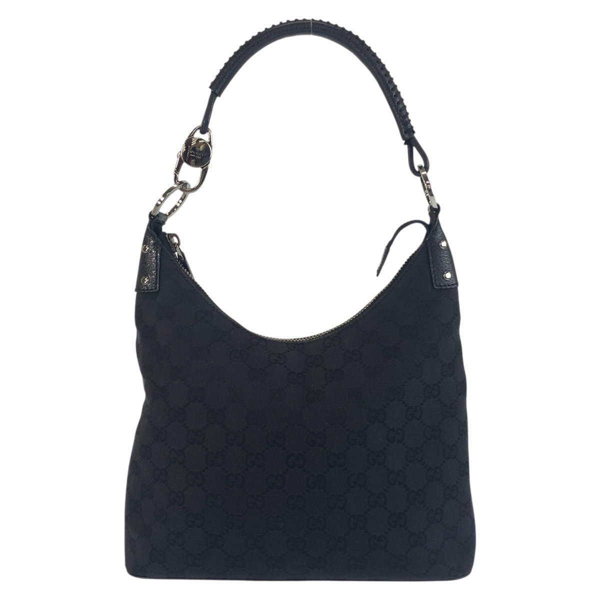 美品 ブラック 黒 シルバー金具 GGキャンバス 115003 ショルダーバッグ レディース 504111