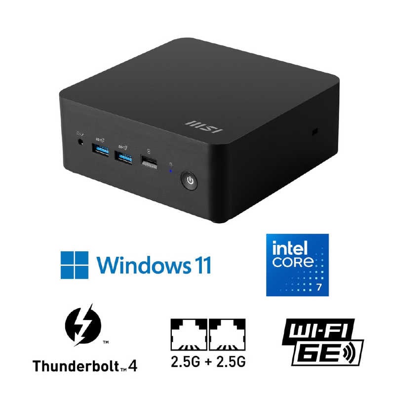 MSI　デスクトップパソコン ［intel Core 7 /メモリ：16GB /SSD：512GB］ ブラック　CUBI-NUC-1M-042JP