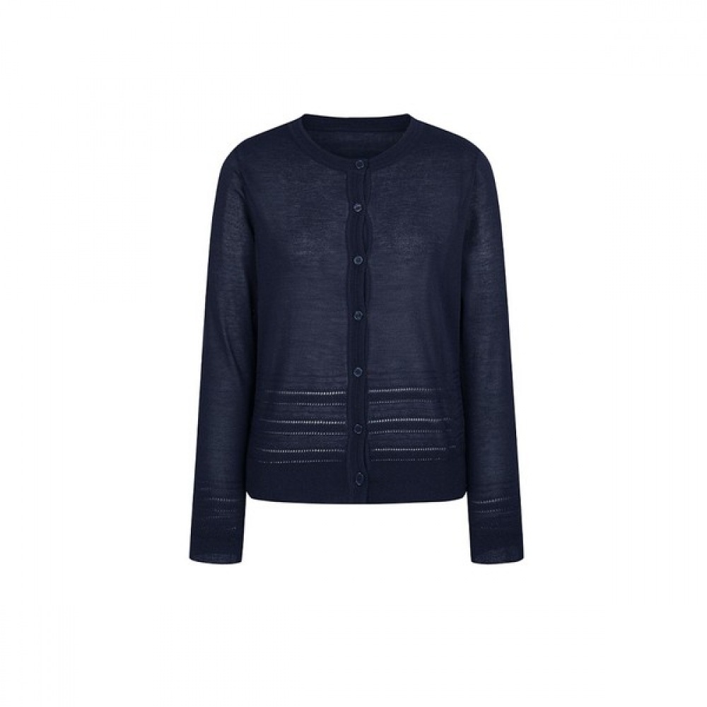 [シャトラン] ブルーヘムポイントメッシュカーディガン HCCMSW208