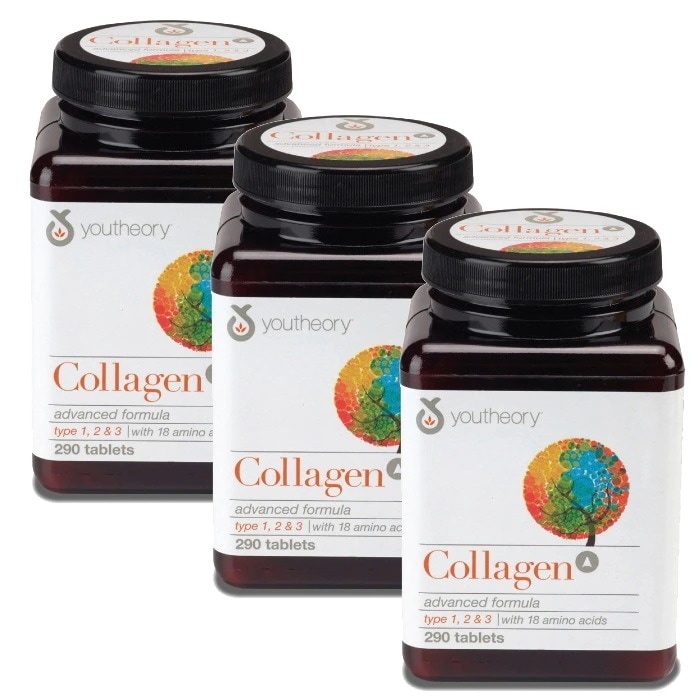 コラーゲンアドバンスドフォーミュラー 290錠 3本 Youtheory 海外発送 日通メールプラス便 USA発送