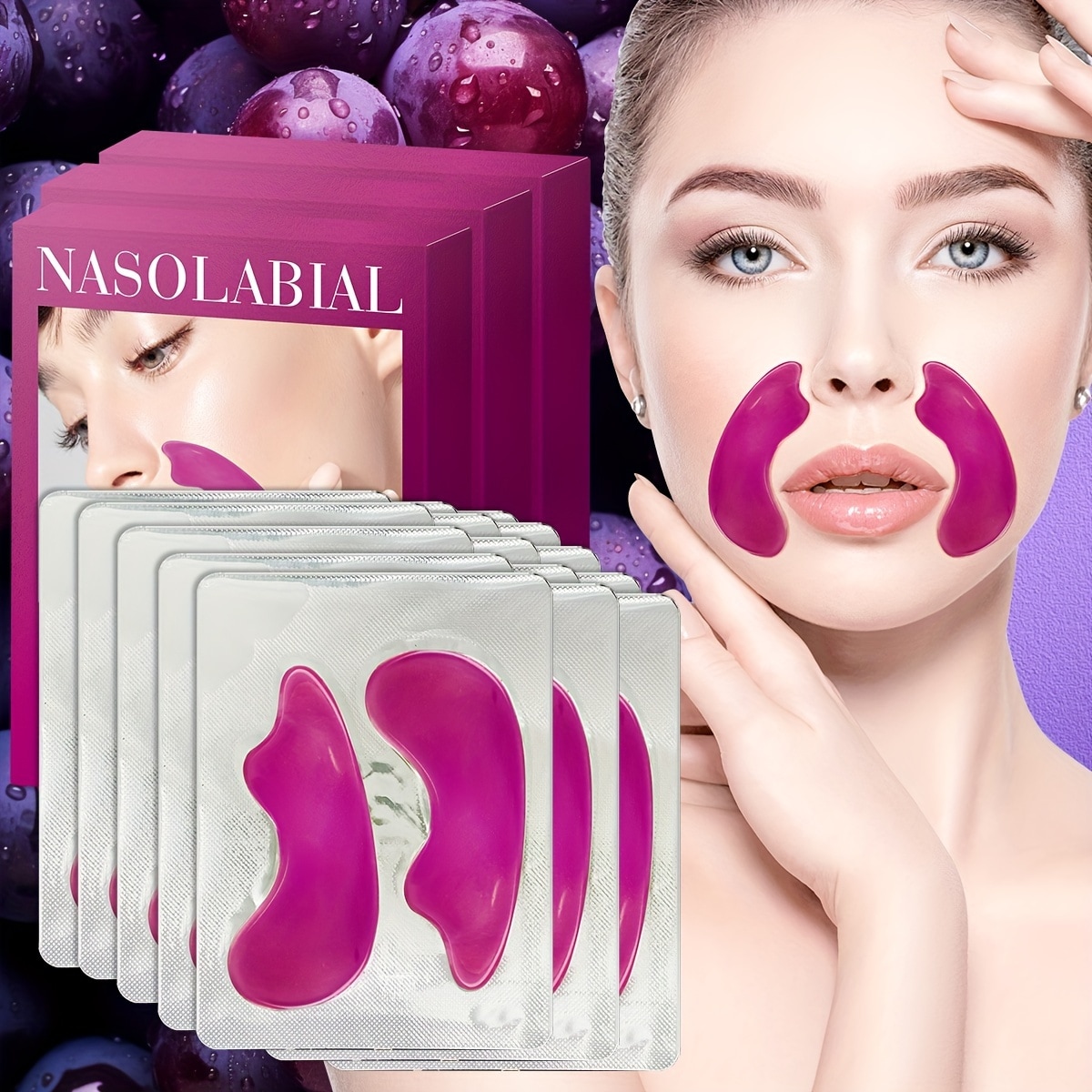 ILISYA グレープシード コラーゲン デクレ ステッカーマスク 保湿 ライトベージュ 栄養補給 保湿 リフト 引き締め スマイルパッチ デイリーマスク ライトベージュ ケアセット フェイシャルケア