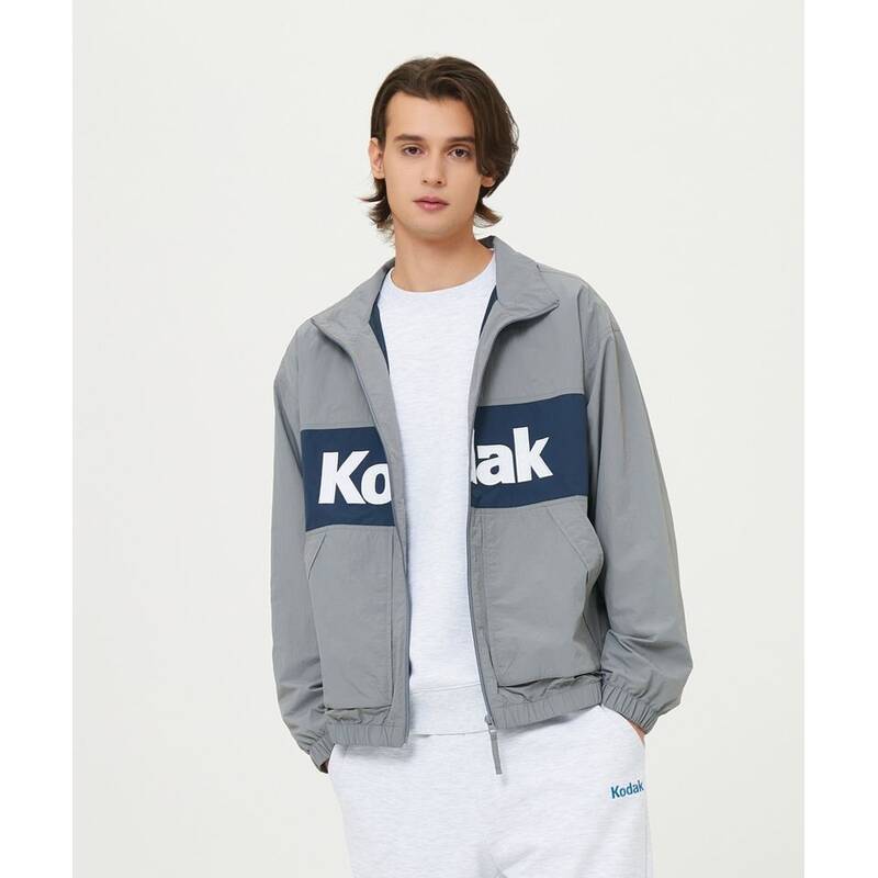 コダック KODAK カラーブロック ウーブン ビッグロゴ 裏地付きジャケット GREY K5123EJKQ1GRY 348755