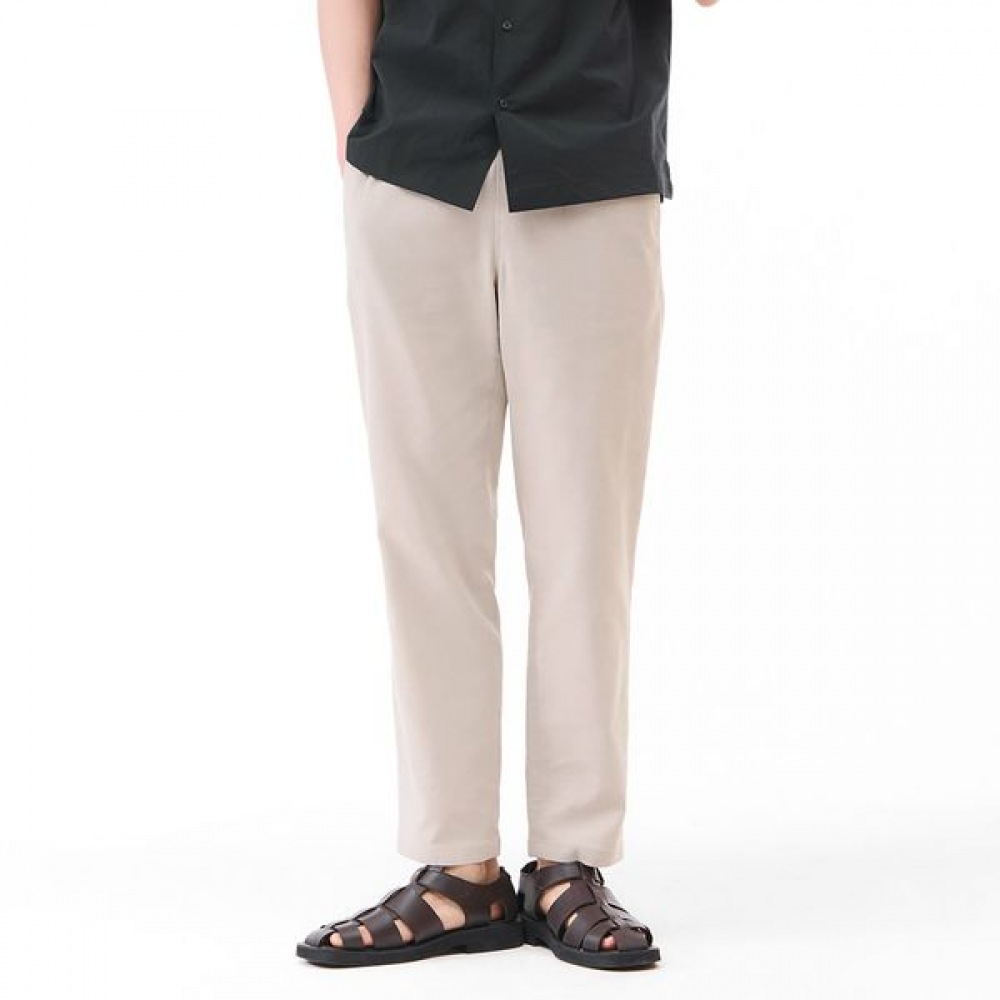[チェースカルト] メンズリネンのようなフルバンディングパンツ-EBRK2227C1X