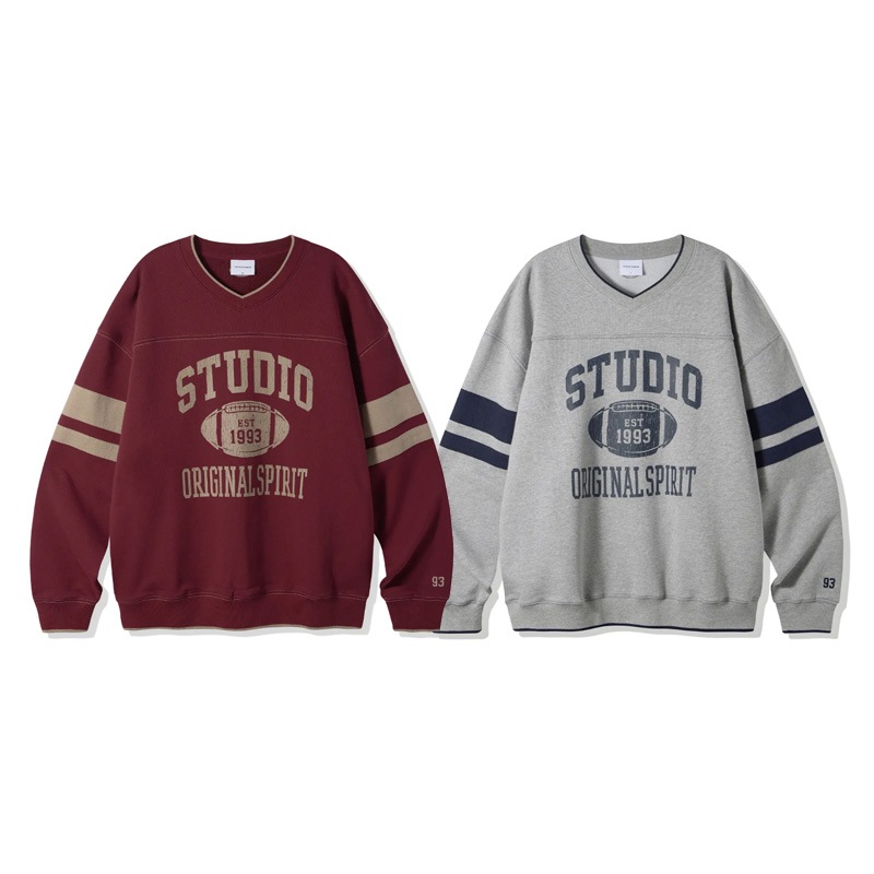 [BABYMONSTER パリタ 着用] STUDIO RUGBY SWEATSHIRT 韓国 アイドル 長袖 レディース メンズ 大きいサイズ ゆったり