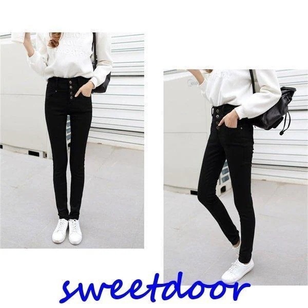 無地 裏起毛 スキニー ジーンズ ストレッチ レディース ボア あったかい 防寒 美脚 黒 白ジーンズ ハイウエスト パンツ 暖パン