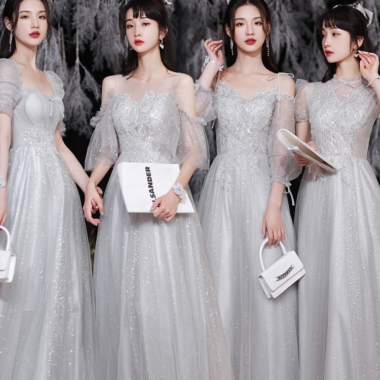 パーティードレス タイト フレア ロング 結婚式 エレガント 韓国 エレガント フレア ワンピース ドレス 結婚式 全3色 韓国 c769