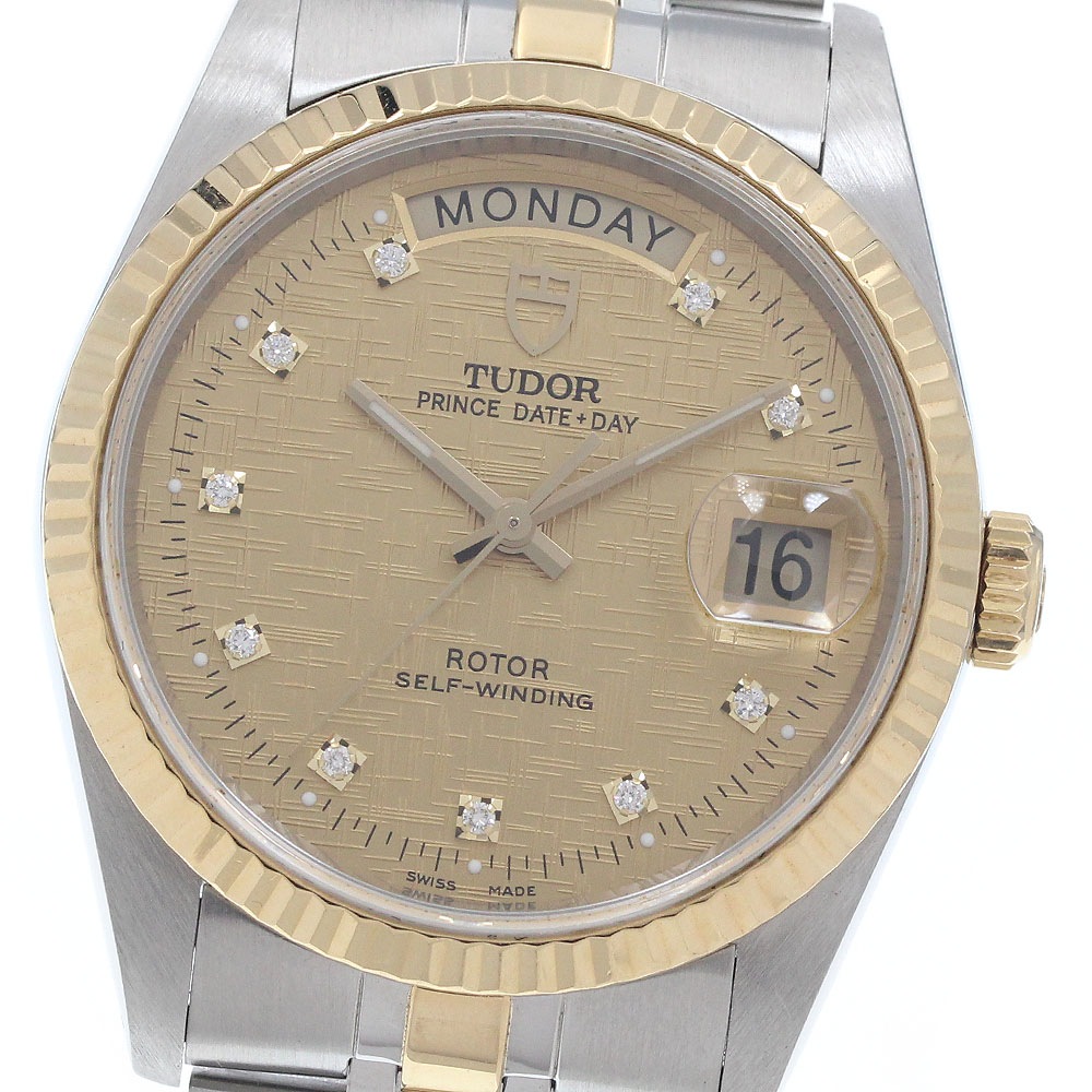 チュードル TUDOR 76213 プリンス デイトデイ 10Pダイヤ YGベゼル 自動巻き メンズ _916484【中古】