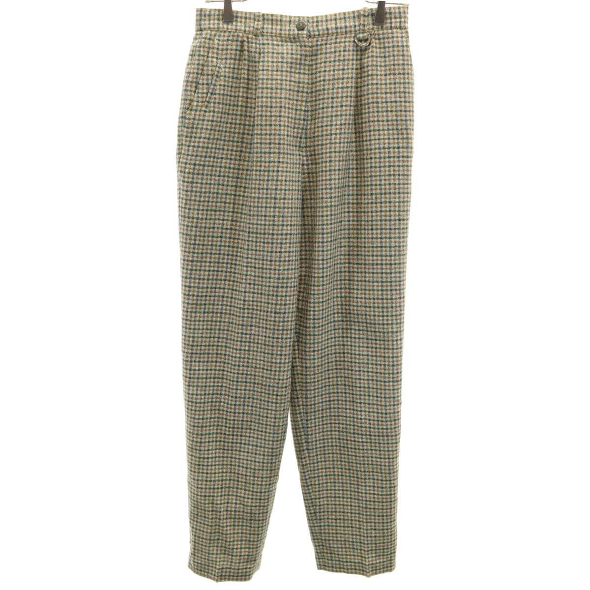 Christian Dior SPORTS クリスチャンディオールスポーツ 90s オールド チェック柄 ライトツイード スラックスパンツ M グレージュ レディース 古着