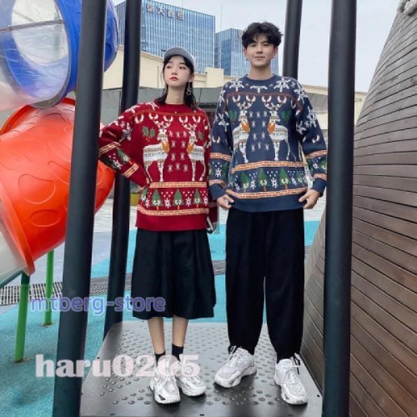 【激安販売】ペア セーター レディース メンズ クリスマス衣装 カップル お揃い ニットセーター 暖かい 冬 クリスマス パーティー トップス 新 サンタ服 ギフト