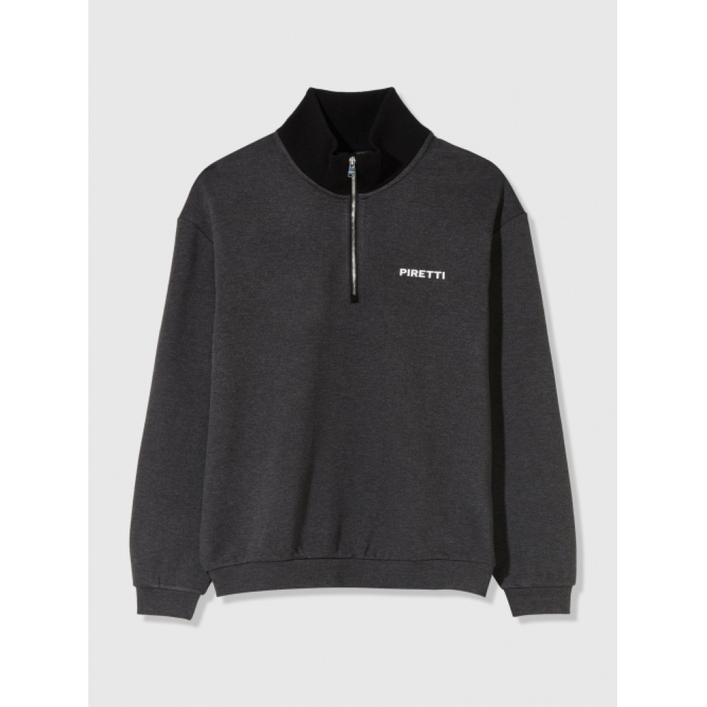 PIRETTI エリートショルダーポイントハーフジップアップ M_ダークグレー