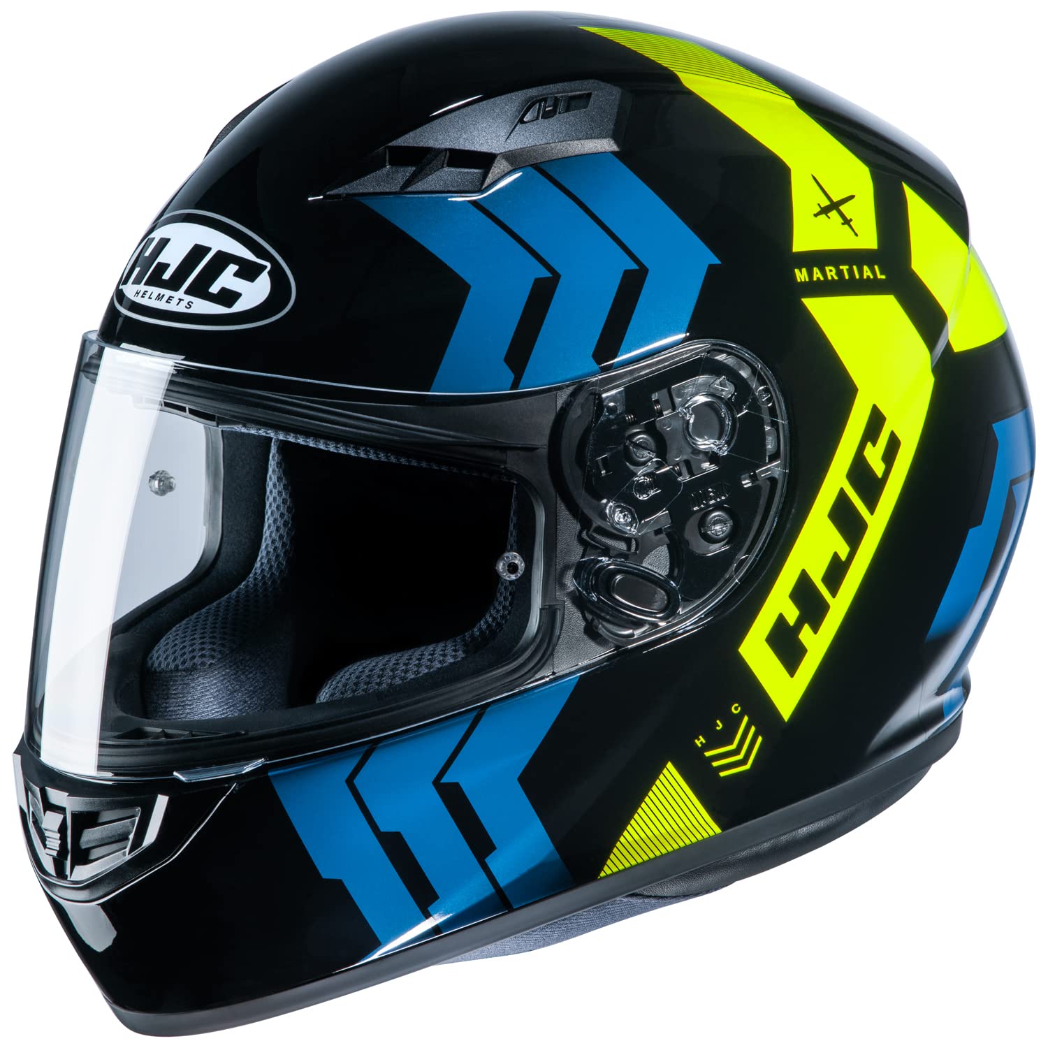 HJC HELMETS(エイチジェイシーヘルメット) バイクヘルメット フルフェイス BLACK/BLUE/YELLOW (サイズ:M) CS-15 MARTIAL(マーシャル) HJH212