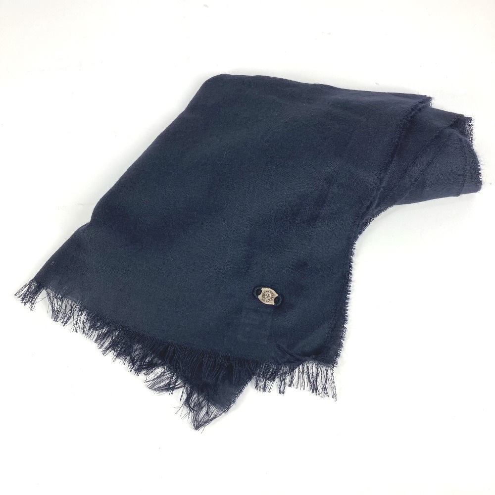 ストール CHプラス 大判 ストール マフラー フリンジ カシミヤ ネイビー